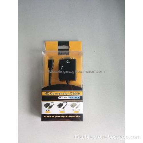 Mini HDMI to VGA Adapter Cable with Audio Black